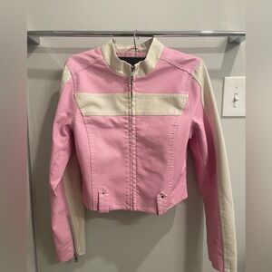 Retro faux leather moto jacket